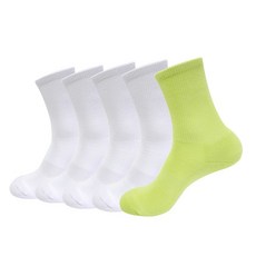 벤시몽 라셋 쿠션 5팩 중목 스포츠 헬스 러닝 양말 LACETS5-LIM-A, 240-270mm