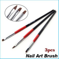 鑽石堂美甲 美甲彩繪筆3支套裝 黑桿紅身 指甲畫花繪畫筆, 1個, 3支【紅身】彩繪筆