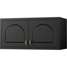 스틸롱 벽 상부 수납장 금속 욕실 장착 지하실용 15인치 수납 거실 홈 오피스, Black, 15 Inch