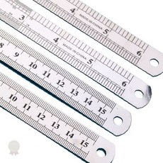 금속 양면눈금 측정도구 학생용 사무용 제도용 직선자 필기구 문구용품 학용품, 1개