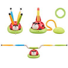 三合一瓢蟲運動機 戶外玩具 跳跳樂 沖天火箭 套圈圈 三合一遊戲 運動玩具, 1個, 三合一瓢蟲運動機(需自備四顆三號電池)