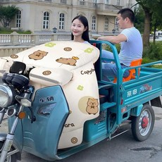 년형 전기 삼륜차 방풍 플리스 커버 보온 방수 오토바이 보호 윈드쉴드, E. 카피바라 - 넉넉한 사이즈 넓고 편안한 핏 + 기