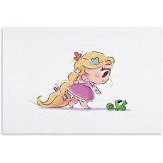 라푼젤 아트 포스터 장식 그림 귀여운 인테리어 벽 장식 집들이 방 던지기 다기능 방 창문 텔레워크 배경 상품, 08x12inch(20x30cm), Unframe-style