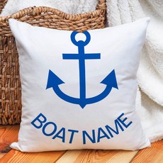 맞춤형 보트 이름 예술적인 베개 커버 해상 장식 앵커 정교한 쿠션 케이스 요트 홈 비치 하우스 선물 218539, 40X40CM, LK240728000101