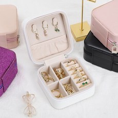 여행용 분실방지 쥬얼리박스 지퍼형 가죽