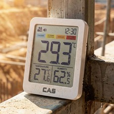 산업용 온습도계 폭염대비 4단계 알림 백라이트 디지털 체감 온도계 습도계, 1박스, White 701