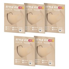 [마스키치] 스타일핏 히트 마스크, 11. 베이지M, 1세트, 5개입