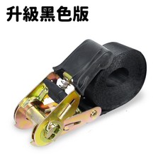 包膠手柄棘輪拉緊器綑綁帶 - 貨物安全固定、反光織帶 300cm, 1個, 一條加長升級版/長度300cm,黑色