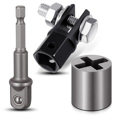 Otoolling 3피스 시저 잭 어댑터 도구 헤비 듀티 범용 소켓 핸드 드릴 자동차 잭용 1.3cm(1/2인치) 비트 임팩트 렌치 또는 13/16인치 러그 렌치용, Otoolling 3피스 시저 잭 어댑터 도구 헤비 듀