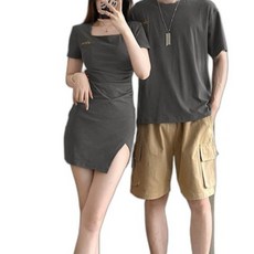 커플 시밀러룩 휴양지 드레스 티셔츠 웨딩촬영 원피스 하와이안 바캉스 긴팔 여행 패밀리룩 반팔