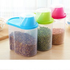 家用寵物密封儲糧桶 貓糧狗糧收納罐 大容量食品分裝罐, 1個, 迷你小號綠色