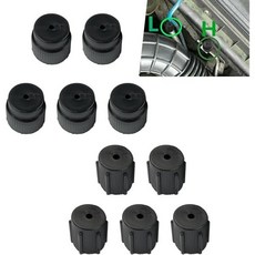 10팩 자동차용 0.5인치 13mm 저압 0.6인치 16mm 고압 캡 키트 ABS 플라스틱 에어컨 밸브 코어 커버 시스템 밀봉 대부분 차량에 사용 검정색 2019175, 10팩 자동차용 0.5인치 13mm 저압 0.6인치 1