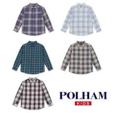 백화점 매장판 폴햄 키즈 POLHAM 체크남방 아동 남아옷 여아옷 아동공용 긴팔 체크셔츠 봄 가을 남방 간절기 등원룩 등교룩 셔츠남방