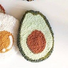 여느상점 펀치니들러그 DIY 취미 펀칭 패키지, 1개, 아보카도 컵받침 재료패키지+찌르개