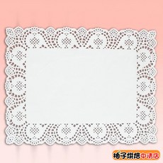 (柚子烘焙食品)長方形花邊紙 140入 餐墊紙 吸油紙 防油紙 擺盤裝飾紙 餐墊紙 披薩墊紙 英式花邊紙 烘培蛋糕花邊紙, 1個