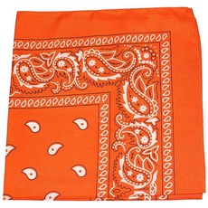 Daily Basic 10개 팩 100% 폴리에스터 55.9 x 55.9cm(22 22인치) 페이즐리 프린트 반다나 주황색. 265447 4418294434, 주황색