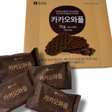 국내산 재료와 유기농 코코아분말로 만든 카카오와플, 6개, 72g