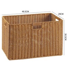 대형 라탄바구니 수납 A 바구니 사각 손잡이 라탄보관함, 1개, AE. 밝은 갈색 48.5x9x30.5 삼중 서랍 입구