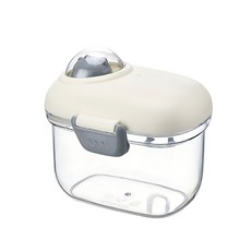 食品級密封奶粉盒 便攜外出零食透明收納盒, 500ML透明底灰色 均碼, 1個