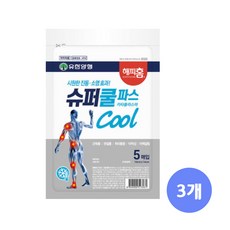 유한양행 해피홈 슈퍼쿨파스, 5매입, 3개