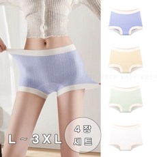 달콤한유 여성 하이웨스트 면 스판 세미 사각 팬티 4p JQL137