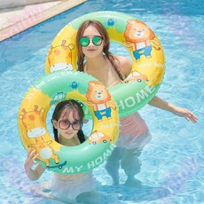 熱銷網紅加厚兒童游泳圈長頸鹿獅子寶寶腋下圈動物樂園充氣泳圈，游泳池必備，安全舒適水上活動泳具, 1個, 夏日獨角獸游泳圈,50#（適合2-3歲）