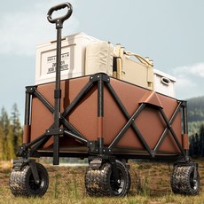 AORAN 캠핑카트 캠핑웨건 광폭타이어 왜건 다기능 아웃도어 캠핑 웨건, 커피, 1개