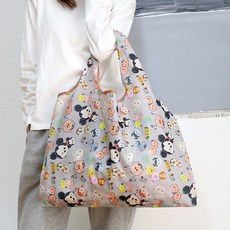 접는 장바구니 휴대용 포켓 시장가방 접이식 바구니 시장바구니 에코백 쇼핑백 큰사이즈 51cm X 41cm, 1개, 미키마우스