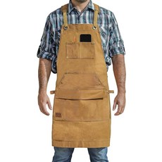 Hudson Durable Goods 튼튼한 왁스 캔버스 작업 앞치마 그레이 292800, 브라운 - 목공 에디션