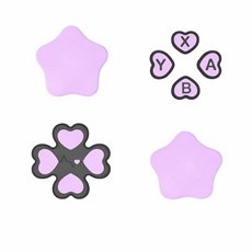 스칼렛넷 Switch2 지원 Joy-Con 방향키 ABXY 버튼 캡 엄지 그립 실리콘 보호 커버 (퍼플 블랙)