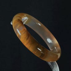 蒐藏級黃金樹化玉髓手鐲 玉鐲內直徑58mm 天然玉材 慛燦光輝, 1個