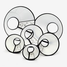 강아지 고양이 기본 넥카라 목보호대 깔대기, XS(7호), 투명, 1개