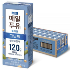 매일 두유 플레인 고단백, 24개, 190ml