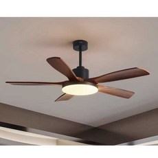 천장 실링팬 천장 선풍기 북유럽풍 천장형 저소음, 36인치 3엽 / 골드+월넛 / 리모콘