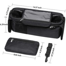 DFMEI 嬰兒車掛包兒童收納袋奶瓶媽咪包推車母乳袋收納可摺疊, 黑色