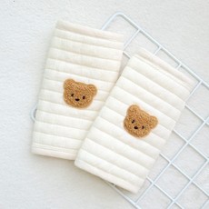 코코아돌 누빔 아기띠 침받이 어깨패드 벨트 커버, 초코곰(누빔)2P, 1세트