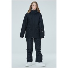 스키복 집업 스키장옷 남녀공용 보드복 상하세트, 1개, 블랙 상의+블랙 바지