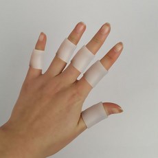 生活百貨 矽膠拇指套 手套 防水耐用 大拇指保護套 保溼 防裂手指套 受傷防痛 防磨指關節保護 防水工作, 1個, 白色短版（均碼通用）2只