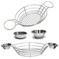 스텐 와이어 소스통 바스켓 세트 / 국내생산 치킨 바구니 감자튀김 철망, 낮은 소스컵 [1호] 1개, 1개