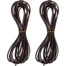 11야드 정품 가죽 코드 2롤 4mm 플랫 풀 그레인 소가죽 스트립 공예 브레이딩 주얼리 제작 DIY 목걸이 팔찌 신발 및 작업을 위한 다크 브라운 끈