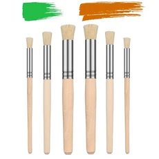 6pcs 나무 스텐실 브러쉬 순수 천연 돼지 강모 돔 아트 페인팅 템플릿, 1개