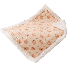 可愛熊熊圖案寵物墊 柔軟舒適寵物睡墊 輕巧易攜帶寵物墊, 棕色小熊, 1個