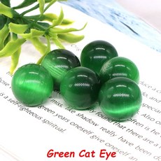 화산사 스톤 볼 쿼츠 정 원석 라운드 비즈 미네랄 표본 팔찌 목걸이 20mm 미니 구, Green Cat Eye, 1PC