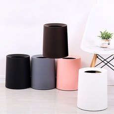 유로피안 모던 인테리어 휴지통, 모던원형휴지통(8L)-블랙, 1개
