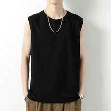 無袖背心男士夏季潮牌純棉健身運動坎肩衣服打底男裝白色短袖t恤