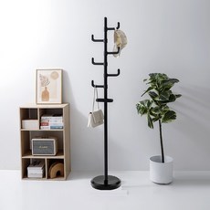 홈치치 스탠드 옷걸이 행거 원판형, 블랙