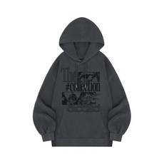 [오드스튜디오] 그런지 피그먼트 그래픽 오버핏 후드 - CHARCOAL