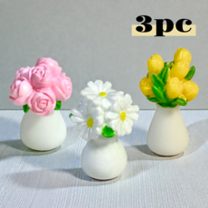 Zenliv 납골당 꾸미기 미니어처 화분 장식 3pc 세트 인테리어 소품 봉안당 추모, 1개, 기억의 색 D