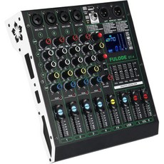 DT-4 프로페셔널 4 채널 오디오 믹서 DJ 컨트롤러 사운드 보드 믹싱 99 DSP 효과 5밴드 EQ4 XLR 인터페이스 및 라이브 스트리밍 녹음용 USB 48V 팬텀 파워 보컬