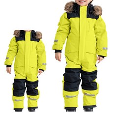 푸푸 어린이 방한 스키복 올인원 스키복